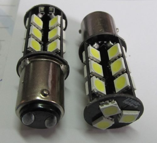 1157/BA15D 2pólusú 27SMD ledes izzó FEHÉR CANBUS