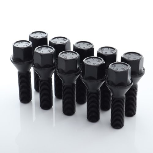 Kerékcsavar szett 12x1,25; 12x1,5; 14x1,5 mm-es kúpos FEKETE!!!