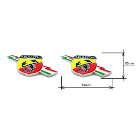 3D logo Abarth Flag párban Fém