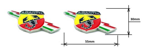 3D logo Abarth Flag párban Fém