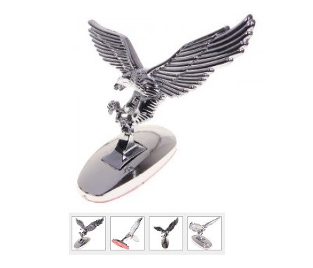 3D Szálló sas logo(Eagle Fly) Króm