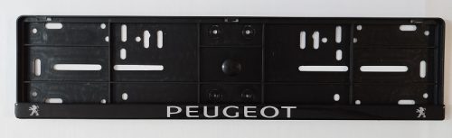 Rendszámtábla keret műgyantázott autómárkás Peugeot