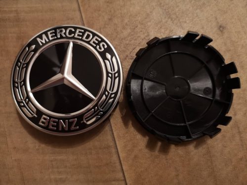 Alufelni felniközép kupak 74mm/69mm Mercedes Black