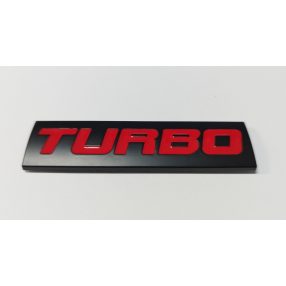 3D logo Turbo Fekete/piros Fém