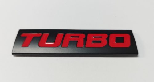 3D logo Turbo Fekete/piros Fém