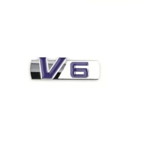 3D logo V6 kék fém