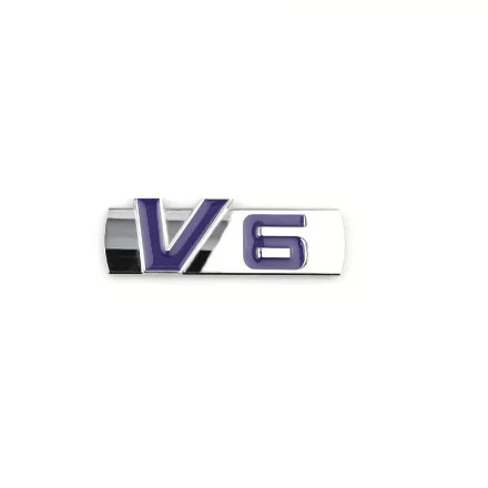 3D logo V6 kék fém