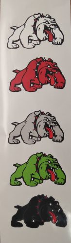 3D-s Bulldog matrica több színben