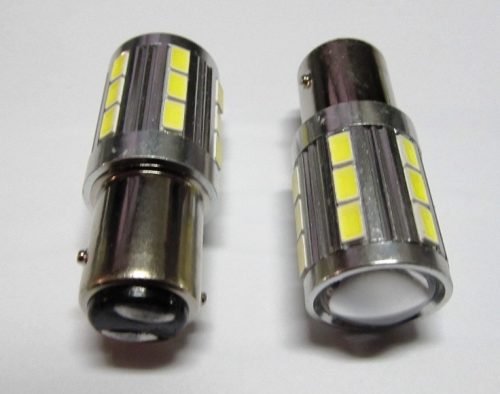 1157/BA15D 2polusú 21SMD ledes Fehér