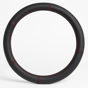 Kormányvédő Bőrhatású piros cérnás