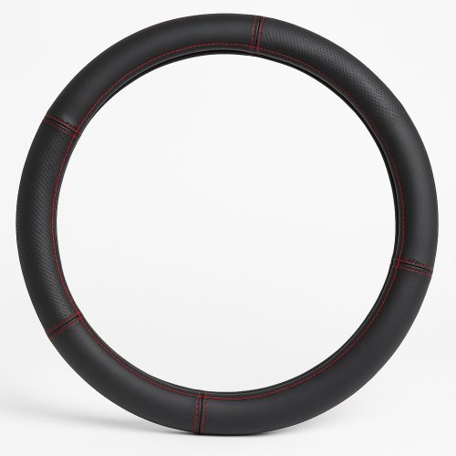 Kormányvédő Bőrhatású piros cérnás