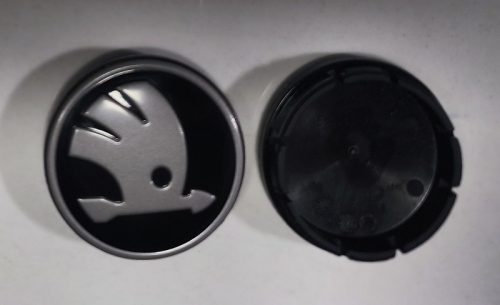Alufelni felniközép kupak 56mm/52mm Skoda fekete/szürke 5LA601151 