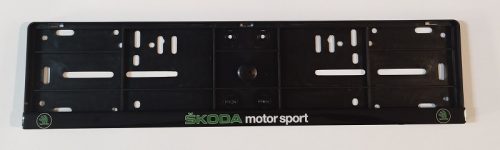 Rendszámtábla keret műgyantázott autómárkás Skoda Motorsport