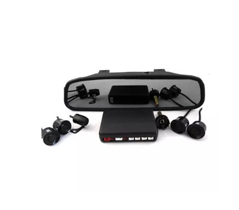 Tolatóradar+radar szett, 3,5" színes tükörkijelző, 4 db tolatóradar szenzorral, 12V