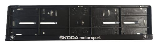 Rendszámtábla keret műgyantázott autómárkás Skoda Motorsport2